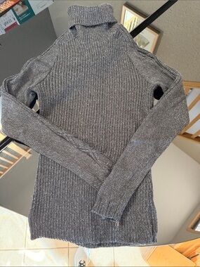 Smartwool Classic Gray Ribbed Turtleneck Sweater - Women